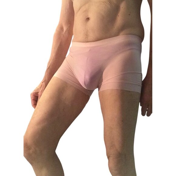 Men’s Pink Boxer Briefs * Ice Silk *Prominent Pouch*Gay*Sexy*US Large *New - Picture 1 of 6